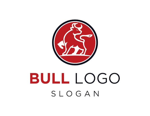 Projekt logo byka stworzony przy użyciu aplikacji Corel Draw 2018 z białym tłem