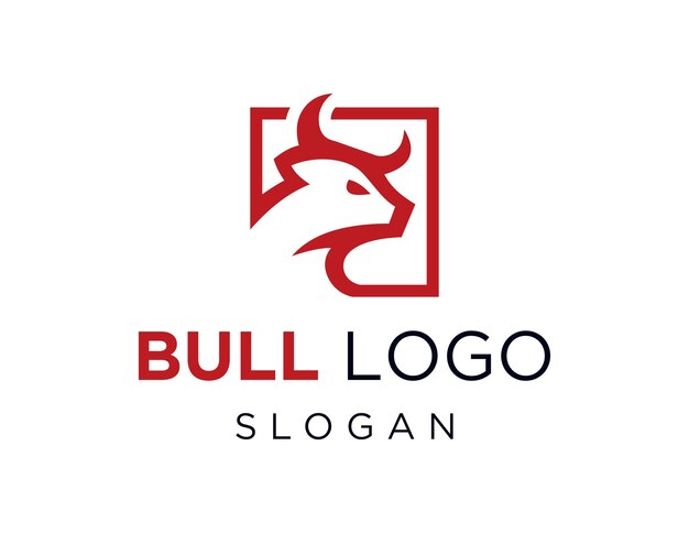 Projekt logo byka stworzony przy użyciu aplikacji Corel Draw 2018 z białym tłem