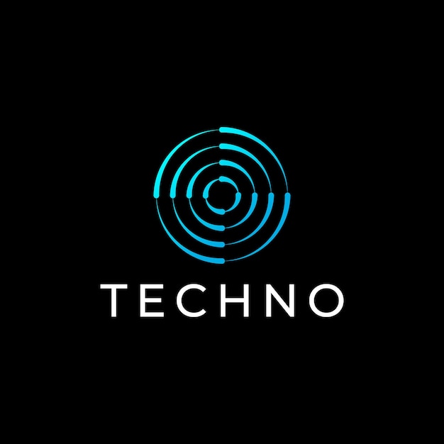 Projekt logo Circle tech połączenie projektowania logo high tech