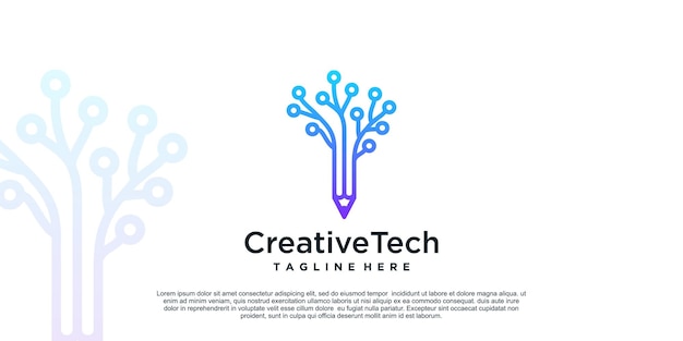 Projekt Logo Creative Tech Z Unikalną Koncepcją Premium Wektor Część 1