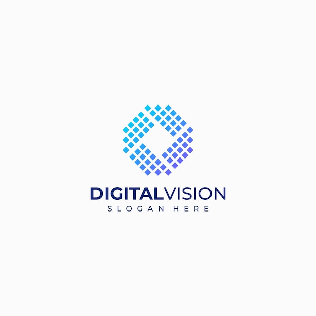 Plik wektorowy projekt logo cyfrowej wizji
