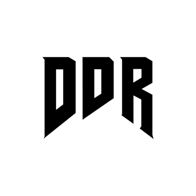 Projekt logo DDR dla firmy technologicznej DDR logo czarno-białe kombinacja kolorów DDR logo DDR wektor DDR projekt DDR ikona DDR alfabet DDR typografia logo projekt