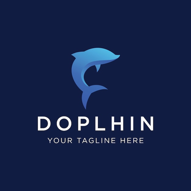 Plik wektorowy projekt logo delfina delfiny skaczą na falach morza lub plaży z kreatywnym pomysłem