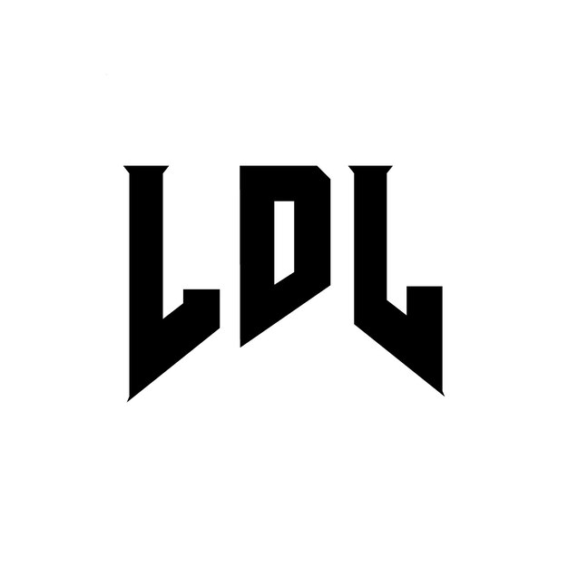 Projekt logo dla firmy technologicznej: czarno-białe kombinacje kolorów: logo LDL, wektor LDL, ikona LDL, alfabet LDL, typografia.