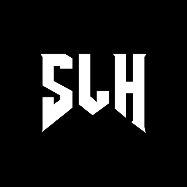 Projekt logo dla firmy technologicznej SLH Logo czarno-białe kombinacja kolorów SLH Logo SLH Wektor SLH Projekt ikony SLH Alfabet SLH Typografia Projekt logo