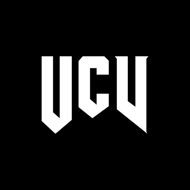 Projekt logo dla firmy technologicznej UCV logo czarno-białe kombinacja kolorów UCV logo UCV wektor UCV projekt UCV ikona UCV alfabet UCV typografia logo projekt