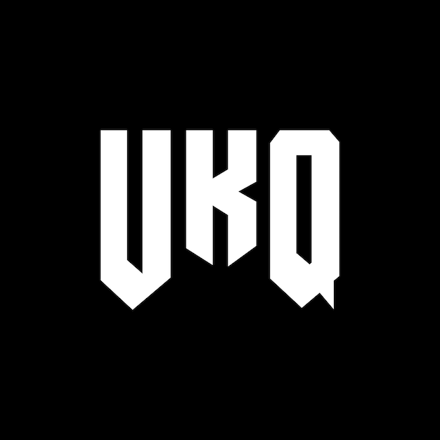 Projekt logo dla firmy technologicznej UKQ, kombinacja kolorów czarno-białych, UKQ logo, UKQ wektor, UKQ ikona, UKQ alfabet, UKQ typografia.