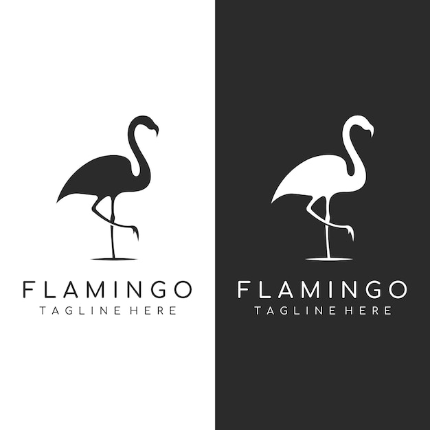 Projekt Logo Długonogiego Ptaka Lub Flaminga Logo Z Liniami Abstrakcyjnymi I Prostymi