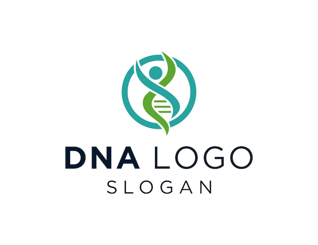 Projekt logo DNA Utworzono przy użyciu aplikacji Corel Draw 2018 z białym tłem