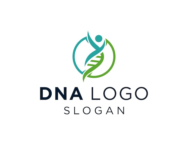 Projekt logo DNA Utworzono przy użyciu aplikacji Corel Draw 2018 z białym tłem