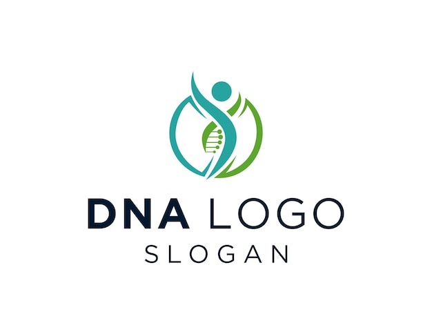 Projekt logo DNA Utworzono przy użyciu aplikacji Corel Draw 2018 z białym tłem