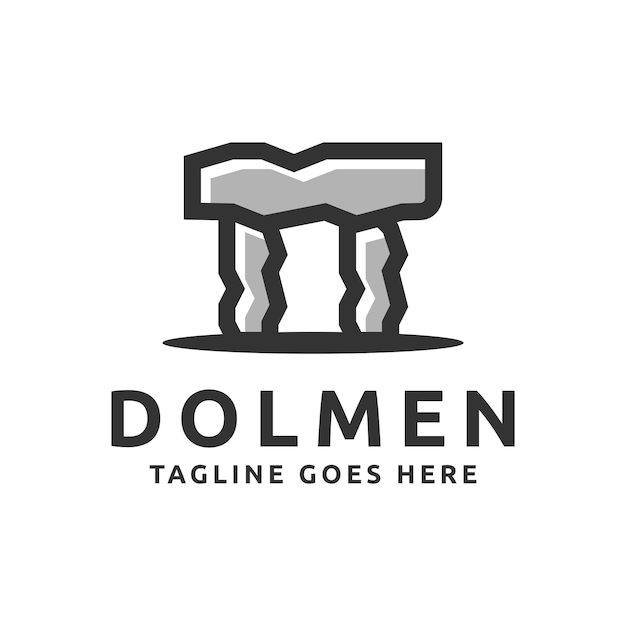 Plik wektorowy projekt logo dolmenowego megalitu kamiennego