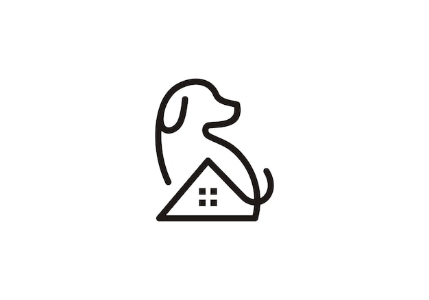 Plik wektorowy projekt logo domu dla psów, koncepcja opieki zdrowotnej dla zwierząt domowych, szablon symbolu