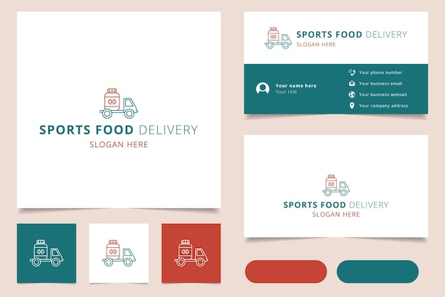 Projekt Logo Dostawy żywności Sportowej Z Edytowalnym Hasłem