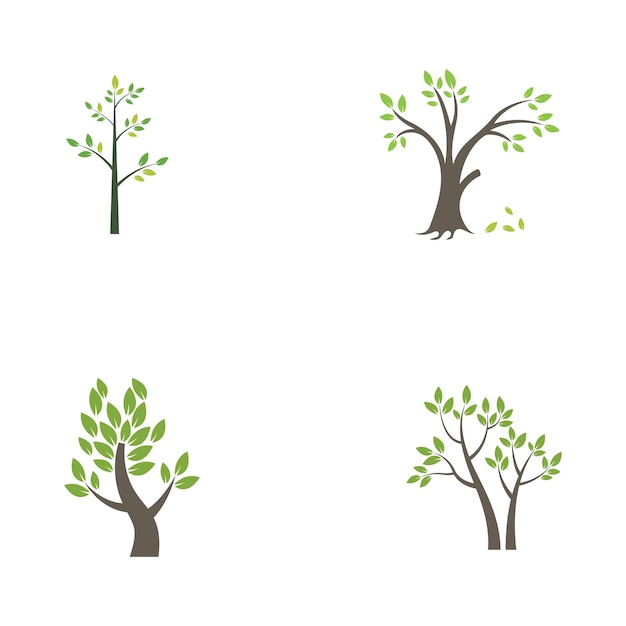 Projekt Logo Drzewa Z Koncepcją Wektora Szablonu