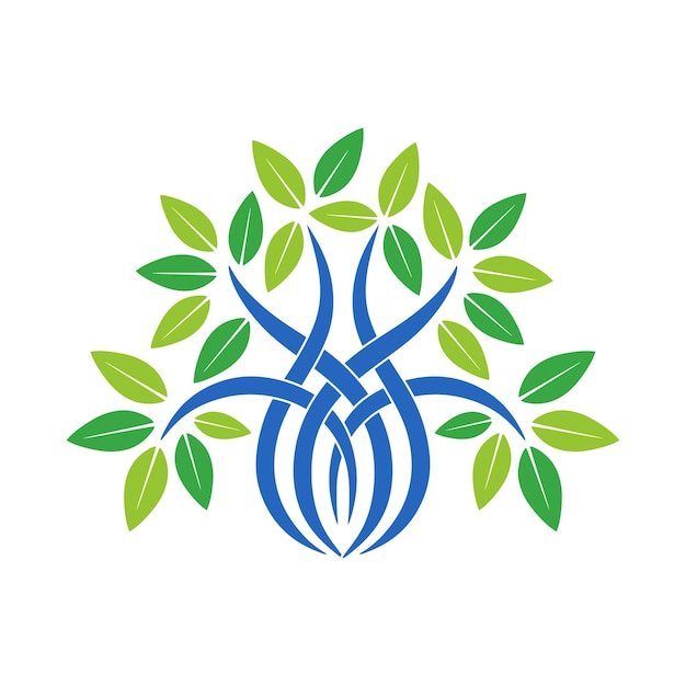 Projekt Logo Drzewa Zdrowia Koncepcja Ikony Genetycznej Z Liśćmi Prosty Znak Medyczny Ikona Wiązki Zdrowia