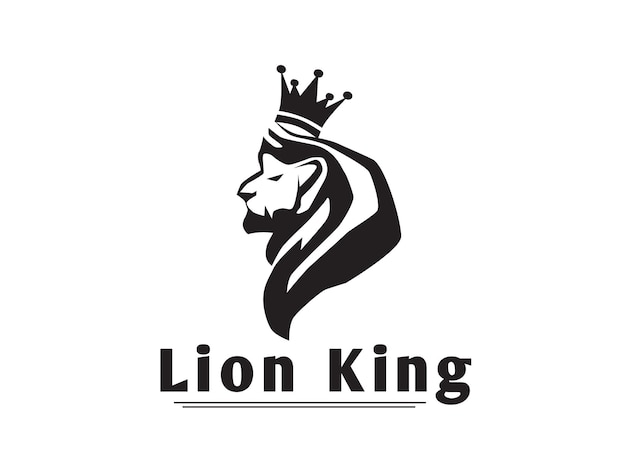 Projekt Logo Dzikiego Zwierzęcia Z Głową Króla Lwa
