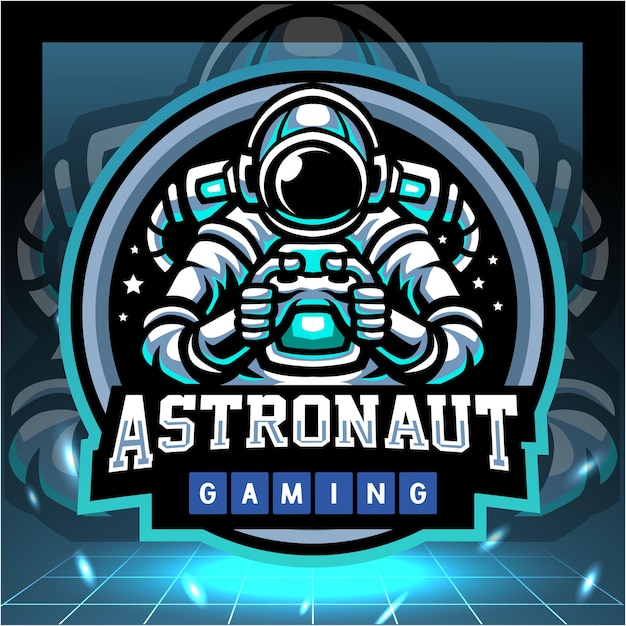 Projekt Logo E-sportowej Maskotki Astronauta