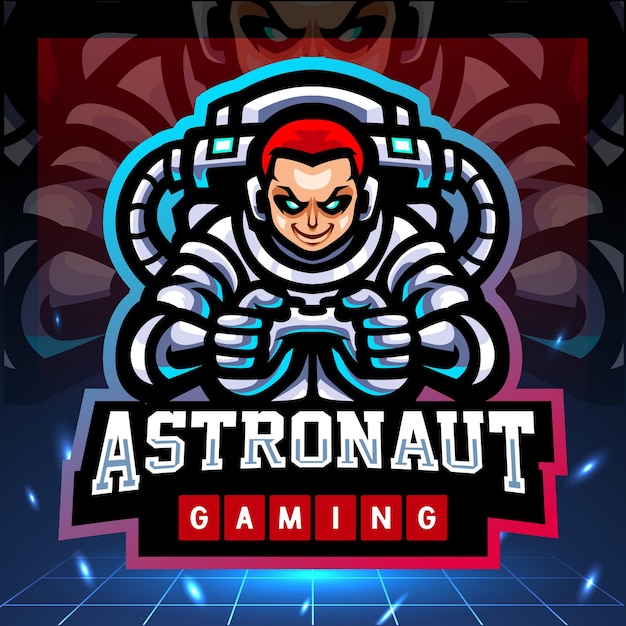 Projekt Logo E-sportowej Maskotki Astronauta