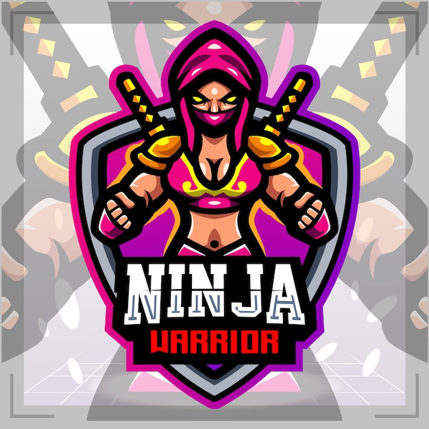 Projekt Logo E-sportu Maskotki Ninja