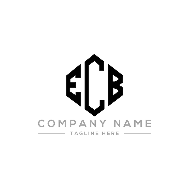 Plik wektorowy projekt logo ebc w kształcie wieloboku, wieloboku i sześcianu, wektorowy wzór logo ebc, kolor biały i czarny, monogram ebc, logo biznesowe i nieruchomości