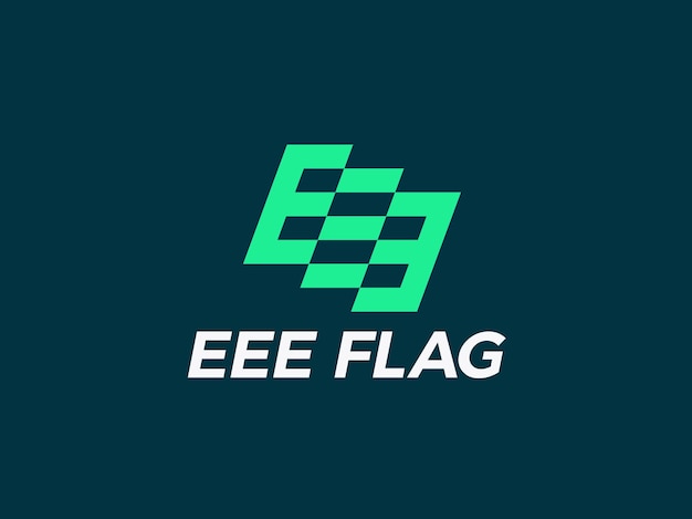 Projekt logo EEE i flagi wyścigowej