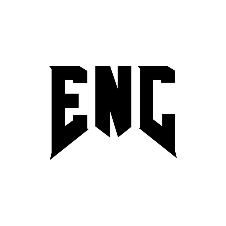Wektor projekt logo enc dla firmy technologicznej enc logo czarno-białe kombinacja kolorów enc logo enc wektor enc projekt enc ikona enc alfabet enc typografia logo projekt