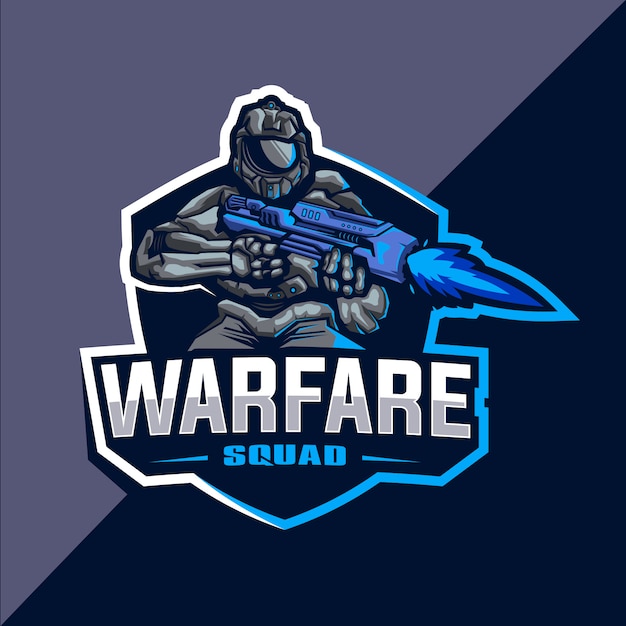 Projekt Logo Esport Drużyny Warfare