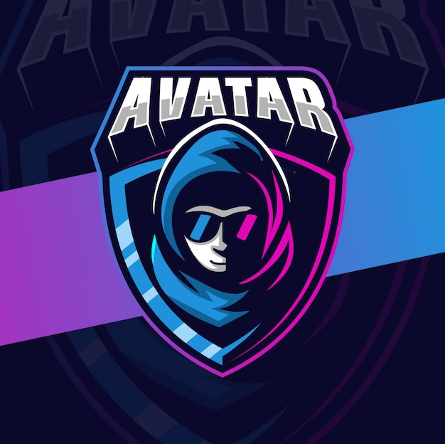 Projekt Logo Esport Maskotka Awatara Hakera