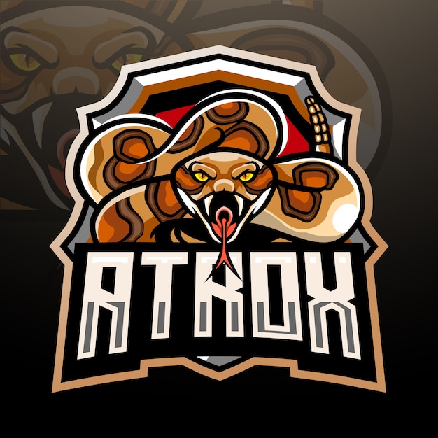 Projekt Logo Esport Maskotki Węża Crotalus Atrox