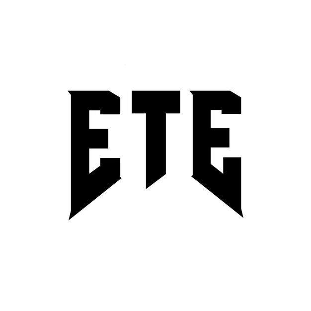 Projekt logo ETE dla firmy technologicznej ETE logo czarno-białe kombinacja kolorów ETE logo ETE wektor ETE projekt ETE ikona ETE alfabet ETE typografia logo projekt