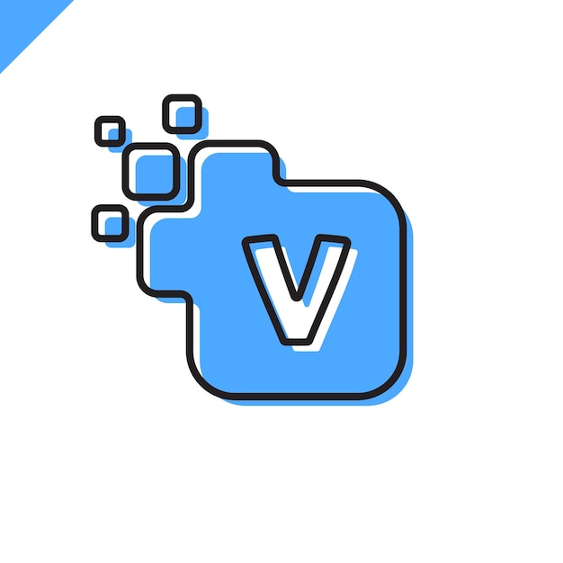 Projekt Logo Firmy Kwadratowych Literę V Czcionki