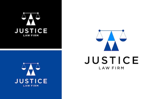 Plik wektorowy projekt logo firmy prawniczej koncepcja prawa sprawiedliwości wektor odznaki