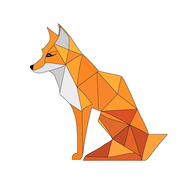 Projekt Logo Fox Abstrakcyjna Wielokąta Kolorowy Obraz Lis Calm Fox