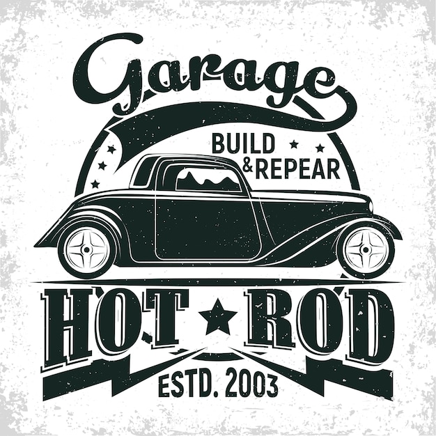 Plik wektorowy projekt logo garażu hot rod