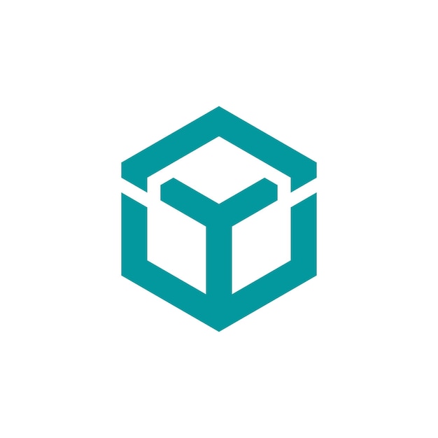 projekt logo geometrycznego sześcianu pudełkowego