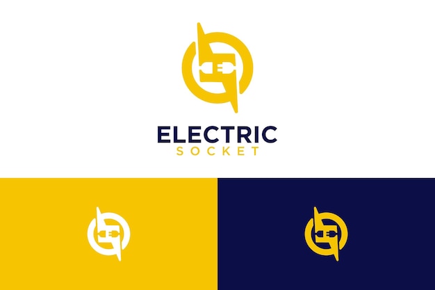 Projekt Logo Gniazdka Elektrycznego Z Błyskawicą I Napięciem