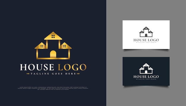 Projekt Logo Golden House Odpowiedni Dla Branży Nieruchomości.