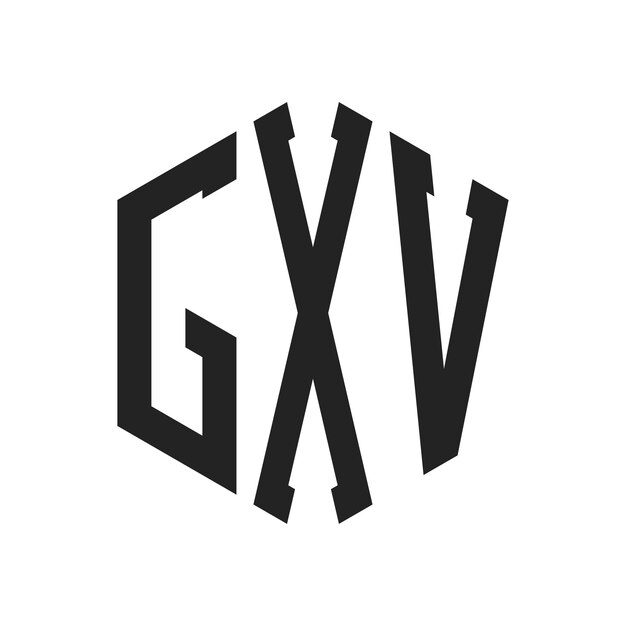 Projekt logo GXV Początkowa litera GXV Monogram Logo w kształcie sześciokątnego