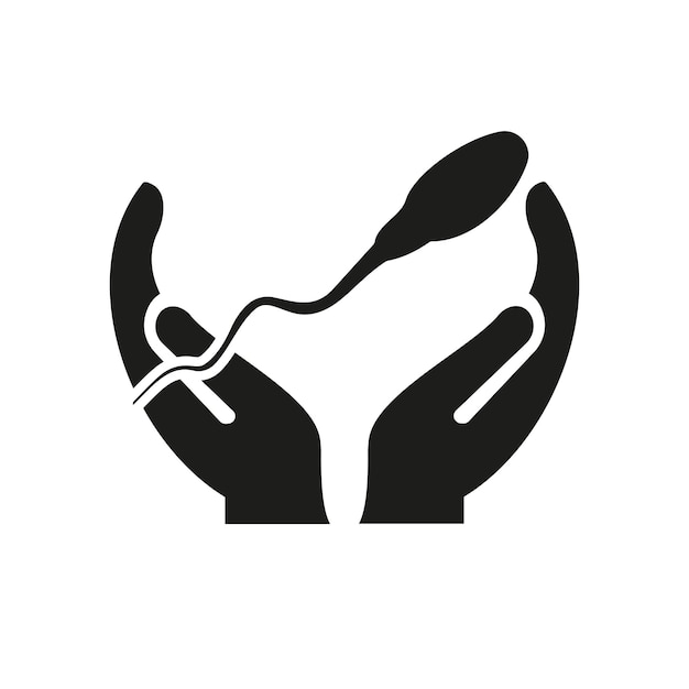 Projekt Logo Hand Sperm Cell Logo Sperm Cell Z Wektorem Koncepcji Hand Projekt Logo Hand And Sperm Cell