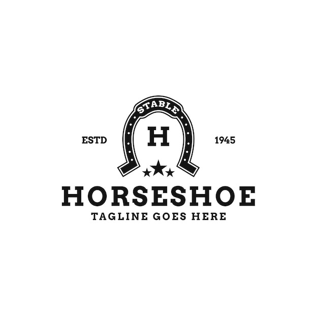 Plik wektorowy projekt logo horseshoe ranch koncepcja ilustracja wektorowa