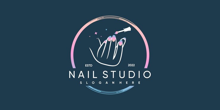 Projekt Logo Ikona Wektor Paznokci Z Nowoczesnym I Niepowtarzalnym Stylem Premium Wektor