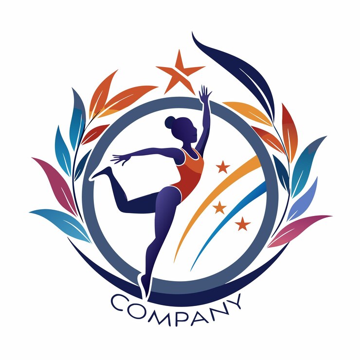 Projekt logo ikony gimnastyki sportowej