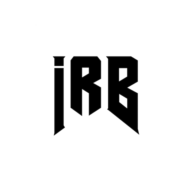 Projekt logo IRB dla firmy technologicznej, czarno-białe kombinacje kolorów, logo IRB, wektor IRB, ikona IRB, alfabet IRB, typografia IRB.