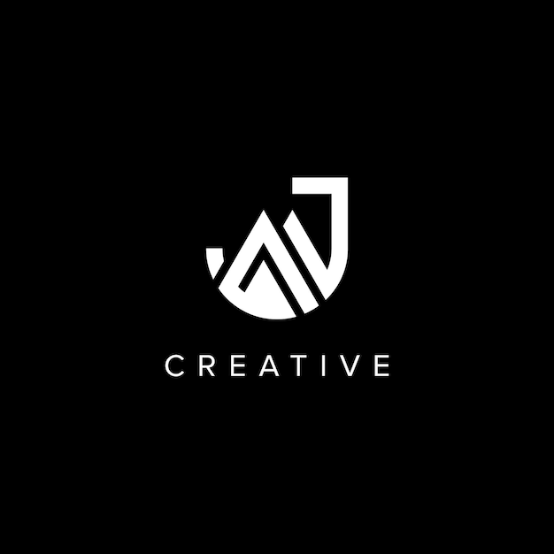 Projekt logo JM MJ Alphabet Letter Początkowy symbol wektorowy