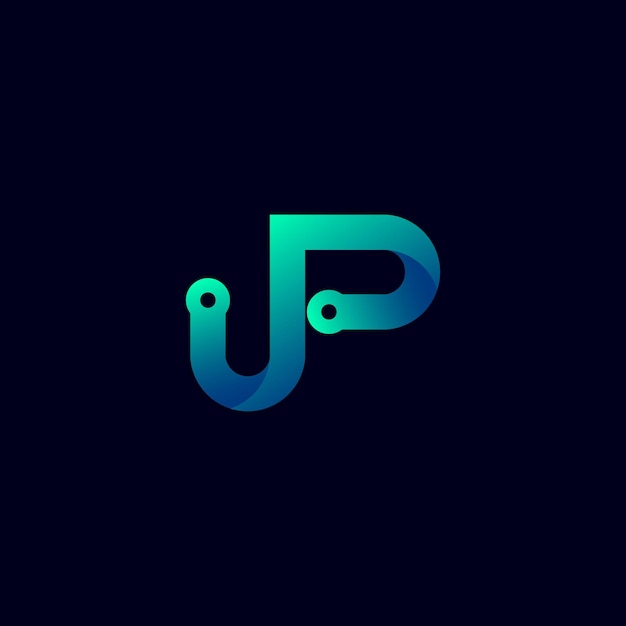 Plik wektorowy projekt logo jp gradient tech