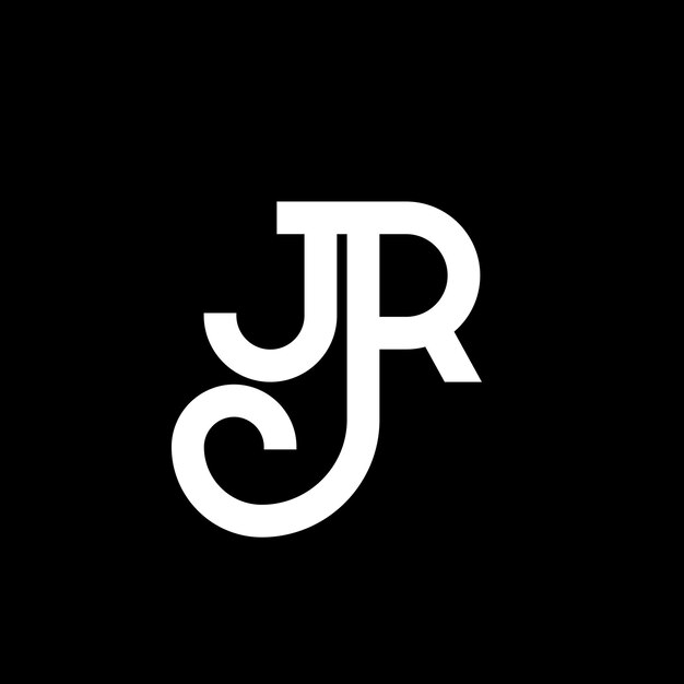 Projekt logo JR na czarnym tle JR Creative Initials Letter Logo Concept JR Letter Design JR White Letter Design on Black Background JR JR Logo