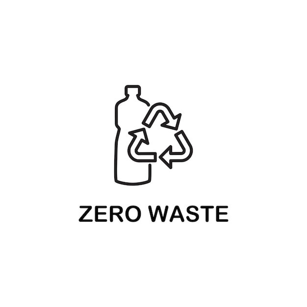 Projekt logo kampanii „Zero odpadów” ma zarys stylu