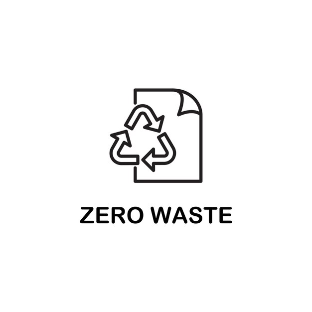 Projekt logo kampanii „Zero odpadów” ma zarys stylu