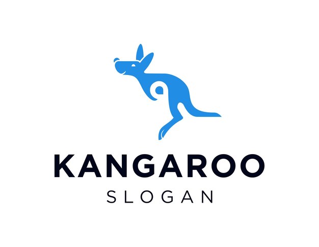 Projekt logo kangura stworzony za pomocą aplikacji Corel Draw 2018 z białym tłem
